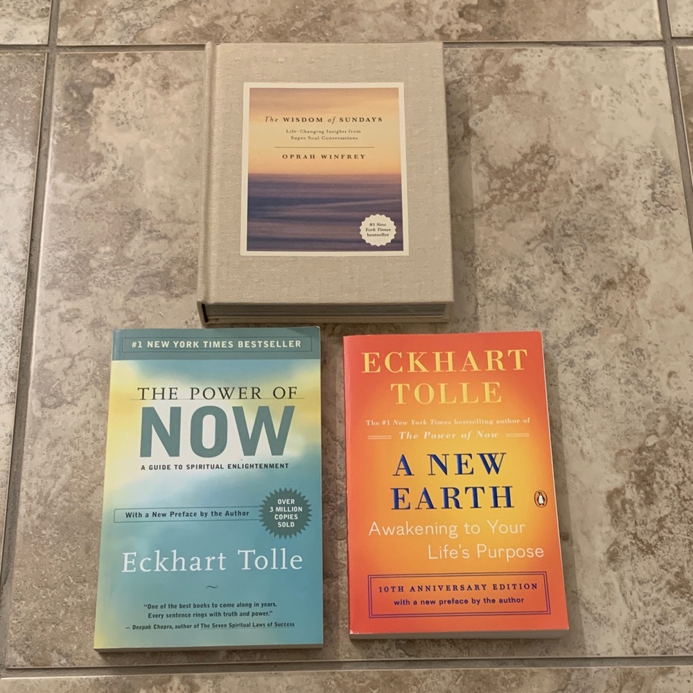 Eckhart Tolle Book Set The Power of Now & A New Earth & Oprah Winfrey 3 books